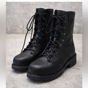 Terra CSA Steel Toe Combat Work Boots Black Leather Women’s 7 / 240 Safety Boot